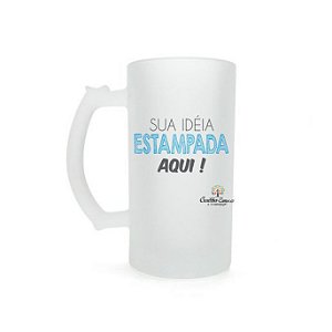 CANECA DE CHOPP DE VIDRO JATEADO 500 ML PARA PERSONALIZAR