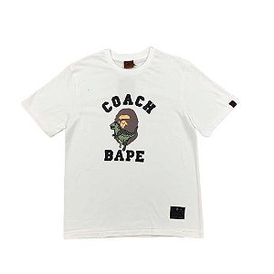 Camiseta Bape 'COACH' Branca- ENCOMENDA