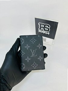 Carteira Louis Vuitton Logo Black Slim - Pronta Entrega