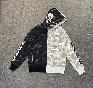 Blusa Moletom Bape Shark Camo Black White Express