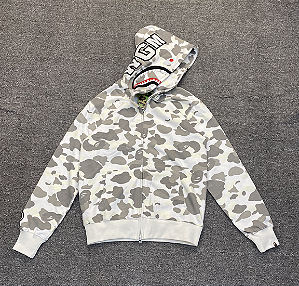 Blusa Moletom Bape Shark Camo White Express