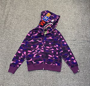 Blusa Moletom Bape Shark Camo Purple Express