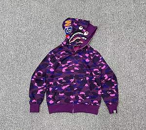 Moletom Bape Shark Duplo Camo Purple Express