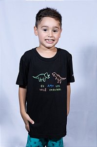 Camiseta infantil Eu amo ver você sorrindo - Preta