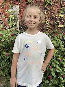 Camiseta infantil Sorria - Bege