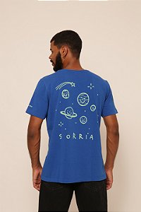 Camiseta Sorria - Azul