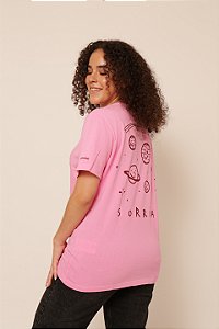 Camiseta Sorria - Rosa
