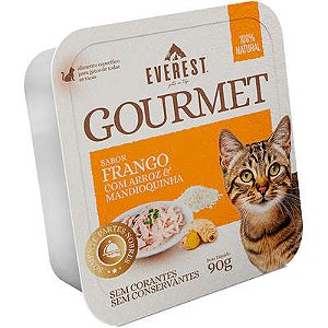 POTE EVEREST GOURMET GATOS FRANGO, ARROZ E MANDIOQUINHA 90G DISPLAY COM 10 UN.
