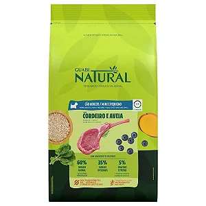 Ração Para Cães Adultos Guabi Natural Mini Pequeno Cordeiro E Aveia  (MP)