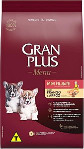 Granplus Ração Para Cães Filhotes Mini Gran Plus Menu Frango E Arroz 3kg