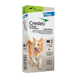 Antipulgas Credeli 450mg Para Cães 11kg A 22kg 3 Comprimidos