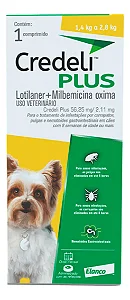 Credeli Plus Antipulgas Carrapatos E Vermes Cães 1,4 A 2,8kg 1 comp