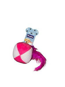 Brinquedo para Gato Bolinha de pelucia com pena