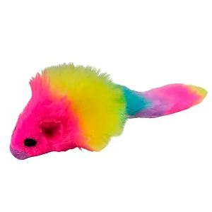 Brinquedo De Pelúcia Para Gatos Savana Ratinho Arco-Íris