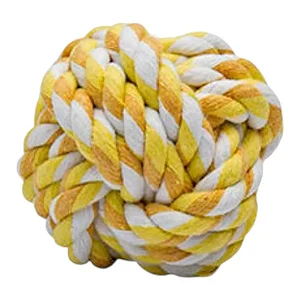 Brinquedo Pet Bola De Corda Savana Amarelo Baunilha