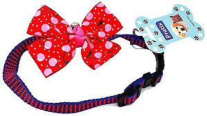 Coleiras pet com laço estampado 13cm