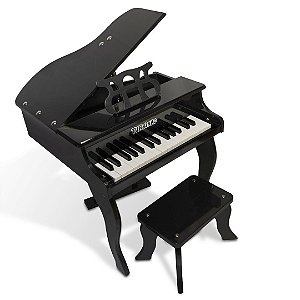 Mini Piano de Cauda Infantil - 30 Teclas - Turbinho - Cor Branco