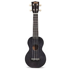 Ukulele Soprano Natural Preto Transparente - Série Kahiko