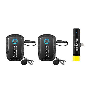 Sistema de Microfone Lapela sem fio duplo com receptor de Lightning para iPhone e iPad