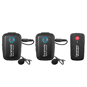 Sistema de Microfone Lapela sem fio duplo com Receptor para cameras & celulares