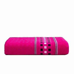 Toalha Banhão Xadrez - 75cm x 150cm - Pink
