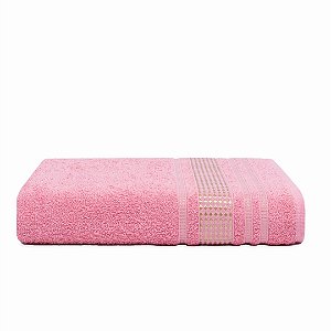 Toalha de Banho Paris - 70cm x 130cm - Rosa Crochê