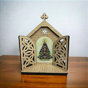 Capela Porta Fixa - Nossa Senhora Aparecida - 15cm - Novo Modelo