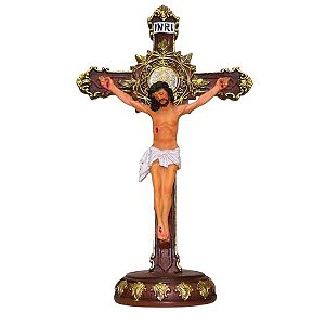 Imagem - Jesus Crucificado - Medalha São Bento - 20cm