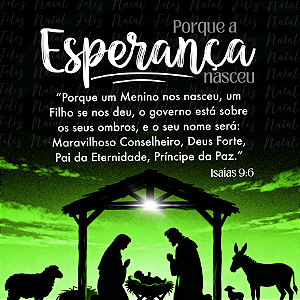 Azulejo - Porque a Esperança Nasceu... - 10x10