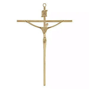 Crucifixo Estilizado - Dourado - 29cm - Parede