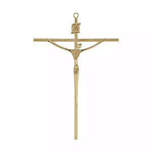 Crucifixo Estilizado - Dourado - 20cm - Parede