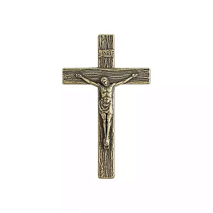 Crucifixo Mini - Jesus Cristo Ouro Velho - 9cm