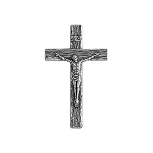Crucifixo Mini - Jesus Cristo Prata Velha - 9cm