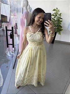 Vestido Bordado Alça