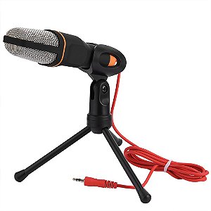 Microfone Condensador Profissional C/ Tripé SF-666 Cabo P2