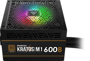 Fonte Gamer Gamdias Kratos RGB 600W 80 Plus Bronze - M1-600B