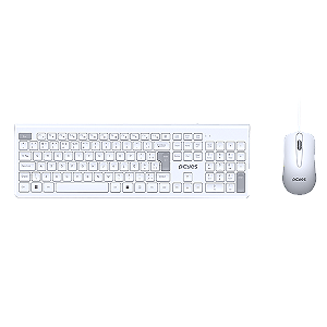 Kit Teclado e Mouse USB PCYES Branco