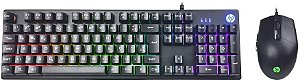 KIT TECLADO E MOUSE USB GAMING HP KM300F PRETO