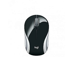 Mouse Logitech Wireless M187 USB Preto/Branco