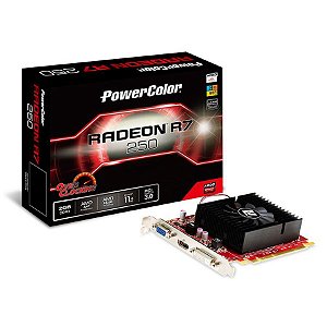 PLACA DE VÍDEO POWER COLOR RADEON R7 250 2GB DDR5 128BITS