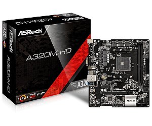 Placa‑mãe ASRock A320M‑HD S/V/R AM4 M.2 DDR4