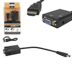 CABO CONVERSOR HDMI MACHO X VGA FÊMEA