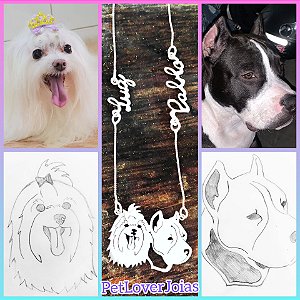 Colar 2 Pets Personalizado através da foto com Nomes