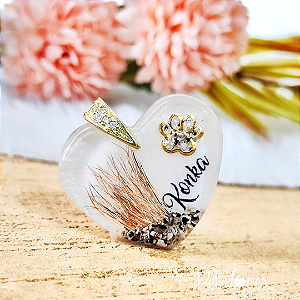 Pingente Coração Resina Argola Strass