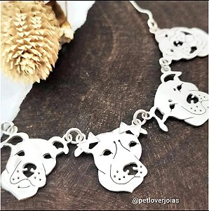 Colar com 4 Pets Prata 925