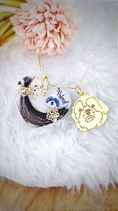 Colar Carinha Pet + Resina com Pelinhos e Foto