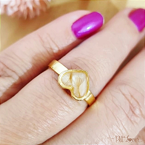 Anel Coração Infinito Banhado a Ouro