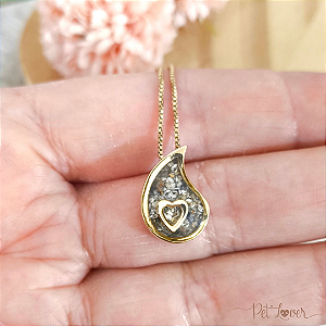 Colar Gota de Amor Banhado a Ouro