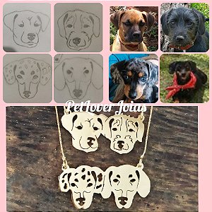 Colar 4 Pets Duplo Banhado a Ouro