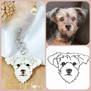 Chaveiro de Prata 1 Pet Personalizado através da Foto